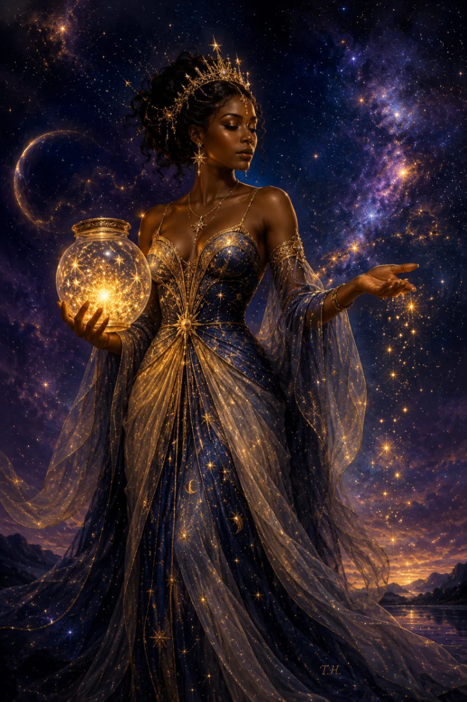 Celestial Goddess with Jar of Stars