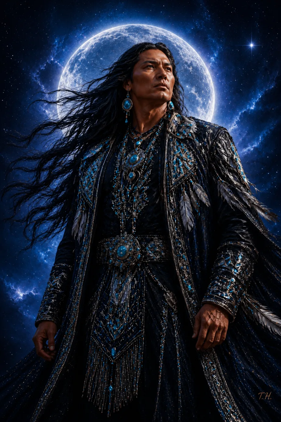 Cosmic Warrior in the Pale Moonlight